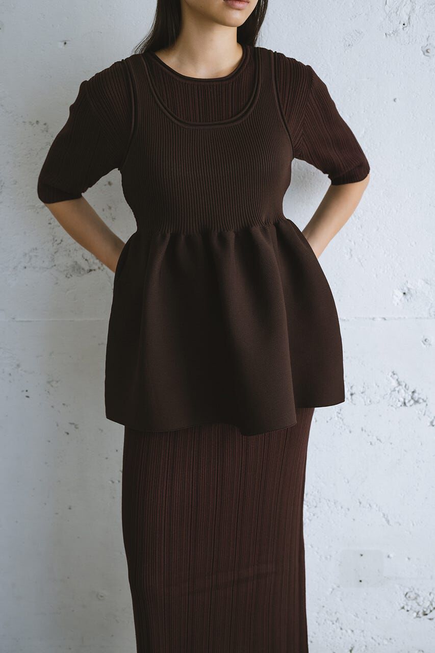 STYLEMIXER「マルチWAYペプラムニットワンピース」|ワンピース|