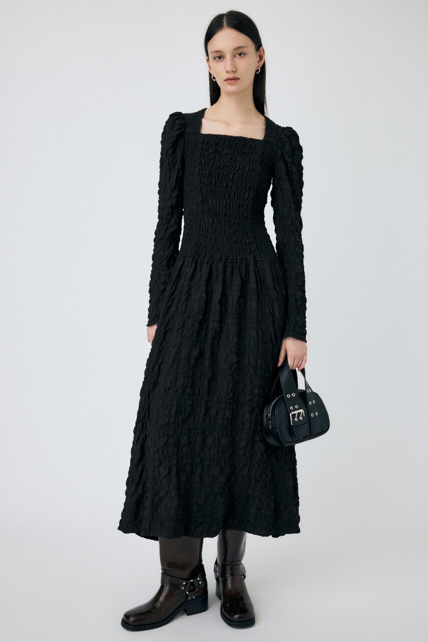 MOUSSY「CREPE ドレス」|ワンピース|BLK