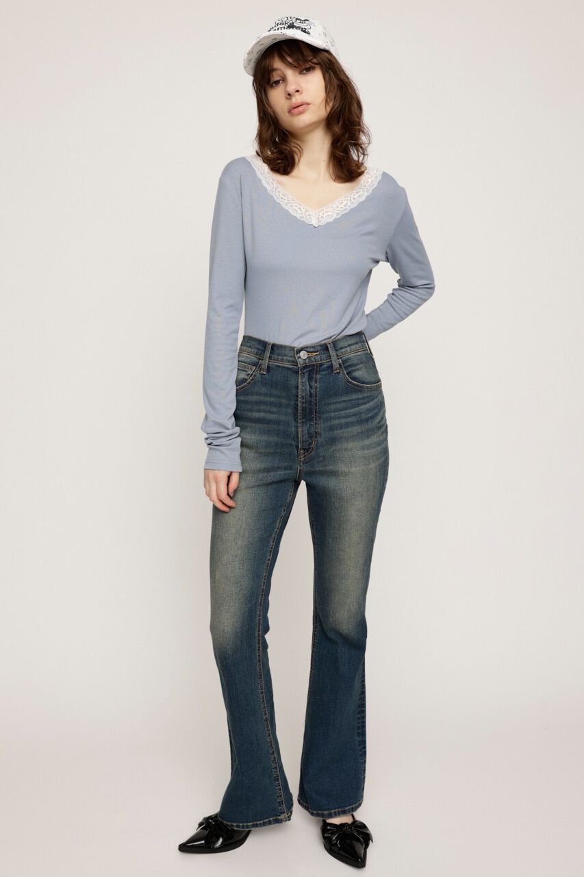 SLY「HW FLARE PT-B WITH ROICA（R）EF」|デニム|