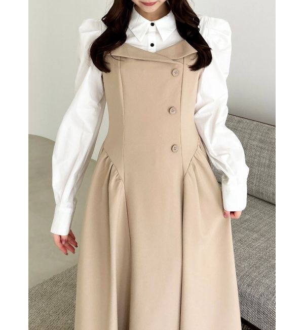 dazzlin「【久間田琳加コラボ】シャツベアドッキングワンピース」|ワンピース|