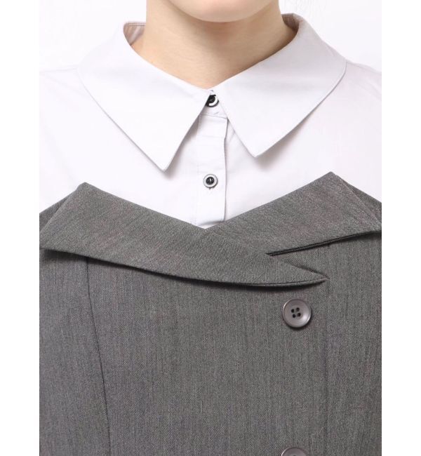 dazzlin「【久間田琳加コラボ】シャツベアドッキングワンピース」|ワンピース|