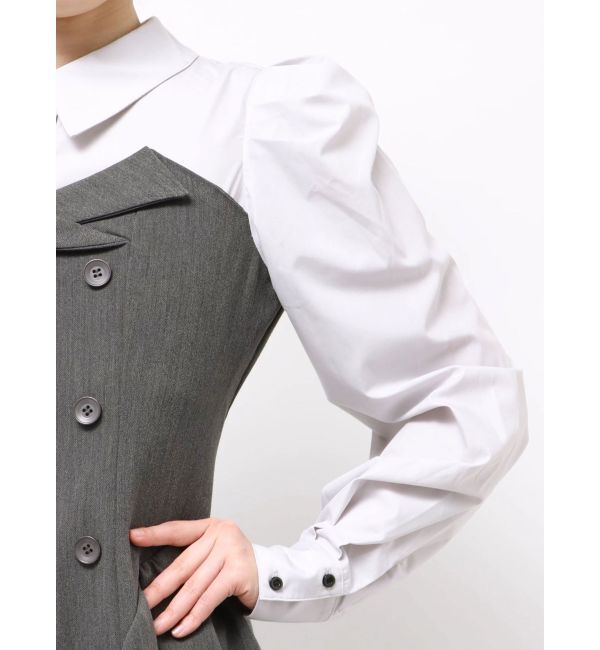 dazzlin「【久間田琳加コラボ】シャツベアドッキングワンピース」|ワンピース|