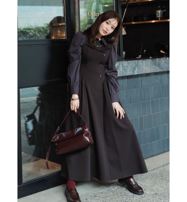 dazzlin「【久間田琳加コラボ】シャツベアドッキングワンピース」|ワンピース|