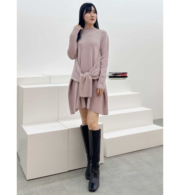 MERCURYDUO「フロントタイミニニットワンピース」|ワンピース|