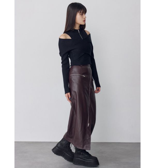 MURUA「カシュクールハーフジップトップス」|ニット・セーター|