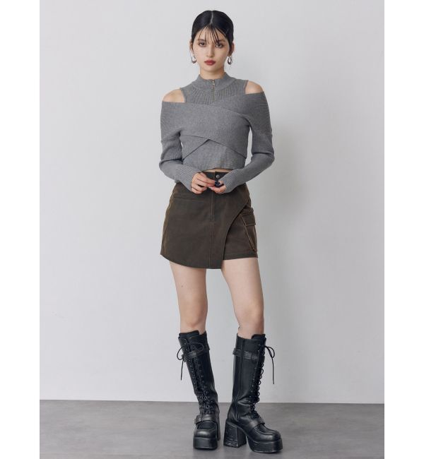 MURUA「カシュクールハーフジップトップス」|ニット・セーター|