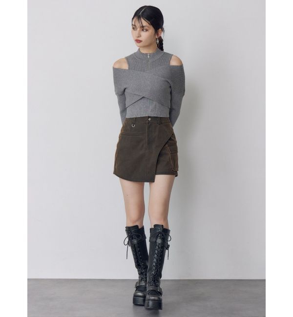 MURUA「カシュクールハーフジップトップス」|ニット・セーター|