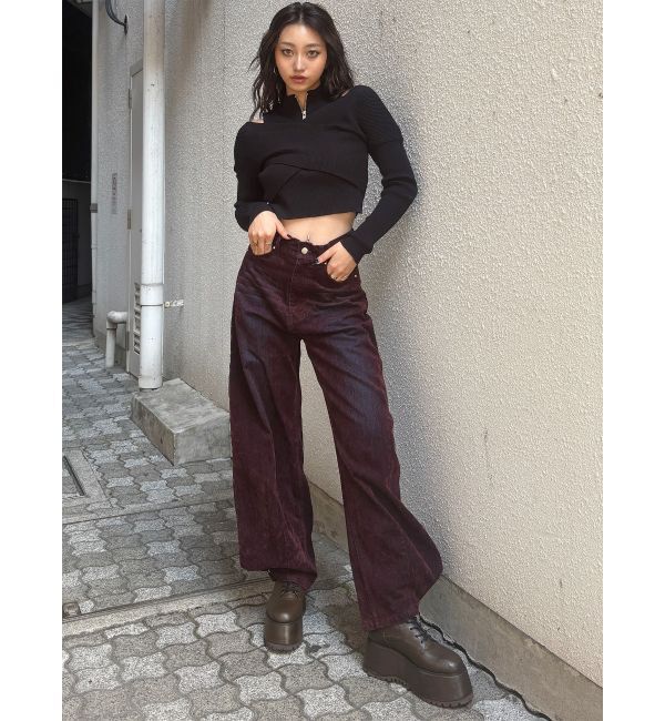 MURUA「カシュクールハーフジップトップス」|ニット・セーター|