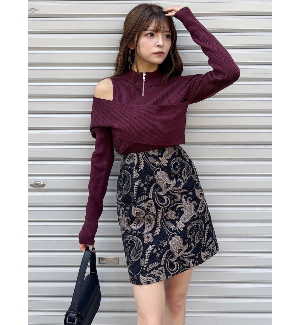 MURUA「カシュクールハーフジップトップス」|ニット・セーター|