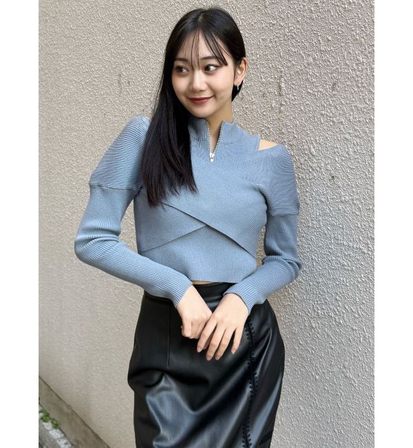 MURUA「カシュクールハーフジップトップス」|ニット・セーター|