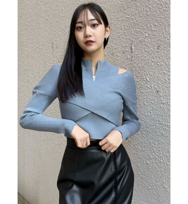 MURUA「カシュクールハーフジップトップス」|ニット・セーター|