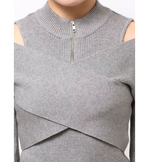 MURUA「カシュクールハーフジップトップス」|ニット・セーター|