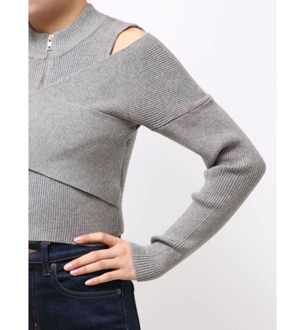 MURUA「カシュクールハーフジップトップス」|ニット・セーター|