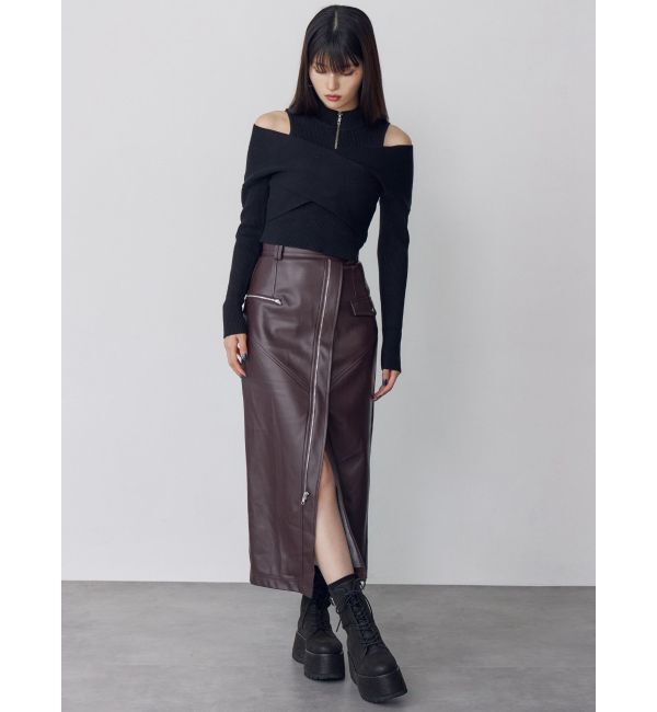 MURUA「カシュクールハーフジップトップス」|ニット・セーター|