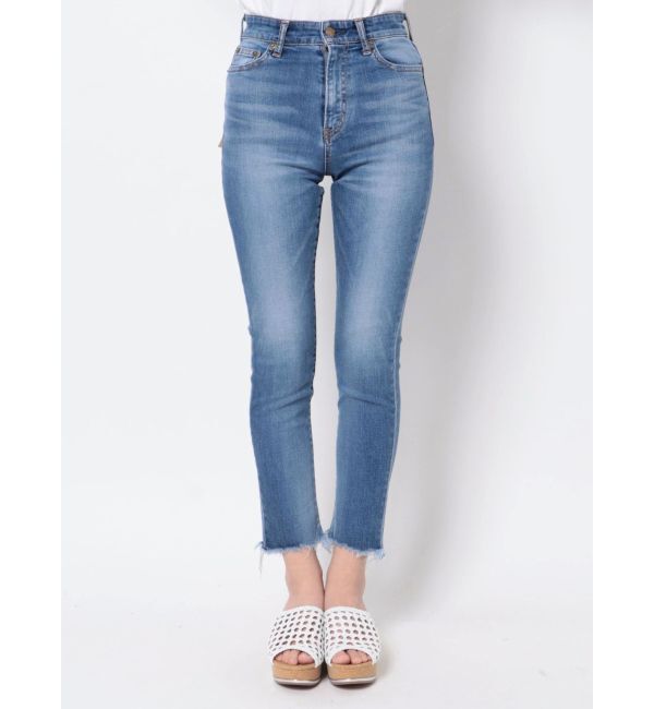 Ungrid「ハイウエストフレイドヘムストスリ」|デニム|