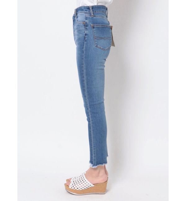 Ungrid「ハイウエストフレイドヘムストスリ」|デニム|