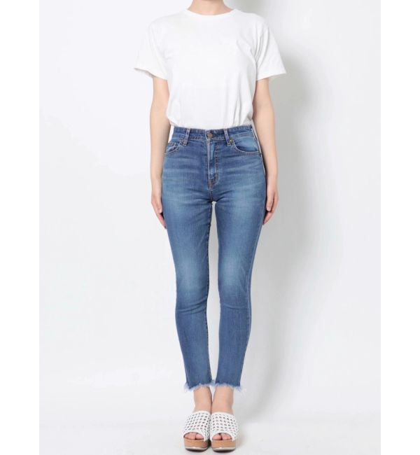 Ungrid「ハイウエストフレイドヘムストスリ」|デニム|