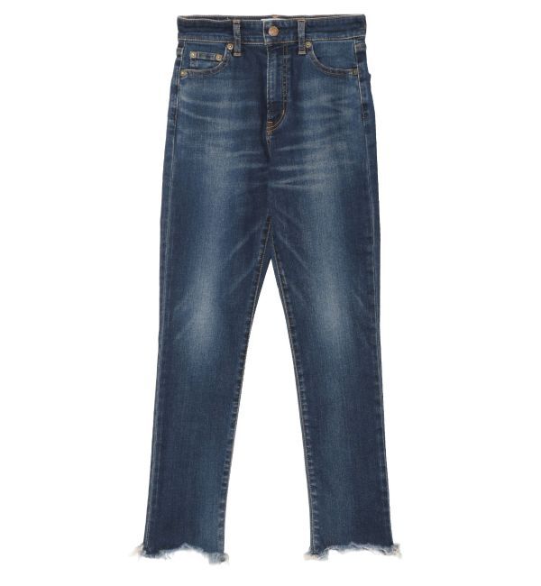 Ungrid「ハイウエストフレイドヘムストスリ」|デニム|