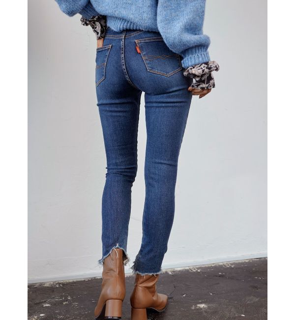 Ungrid「ハイウエストフレイドヘムストスリ」|デニム|