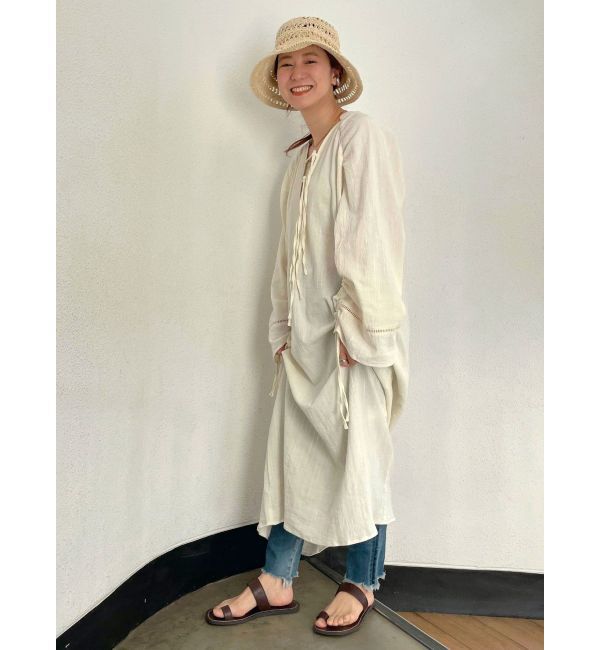 Ungrid「ハイウエストフレイドヘムストスリ」|デニム|