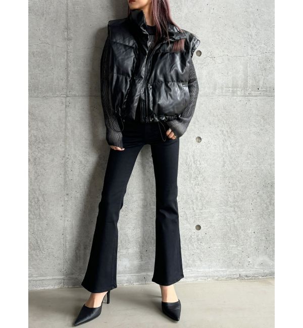 GYDA「【TINY】ハイウエストBACKクロスフレアパンツ」|デニム|