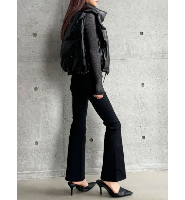 GYDA「【TINY】ハイウエストBACKクロスフレアパンツ」|デニム|