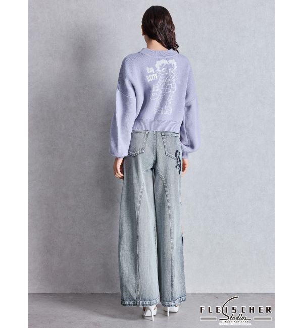 GYDA「ハイウエストside slit GYDAワイドデニムパンツ」|デニム|