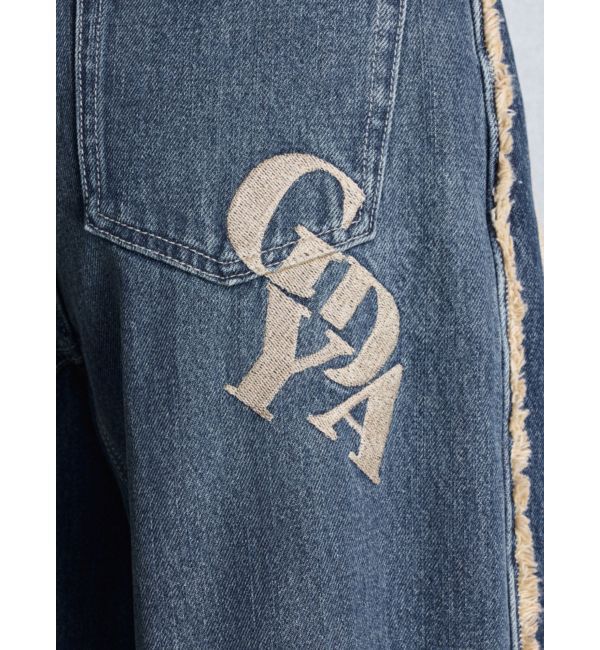 GYDA「ハイウエストside slit GYDAワイドデニムパンツ」|デニム|