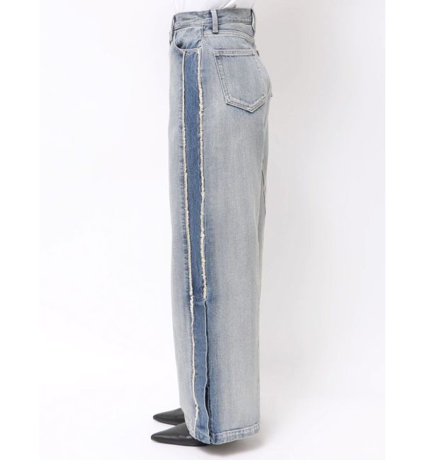 GYDA「ハイウエストside slit GYDAワイドデニムパンツ」|デニム|