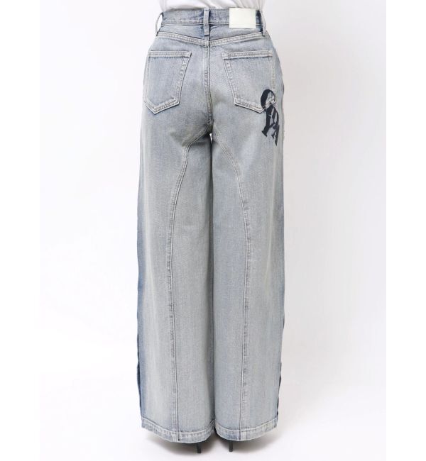 GYDA「ハイウエストside slit GYDAワイドデニムパンツ」|デニム|