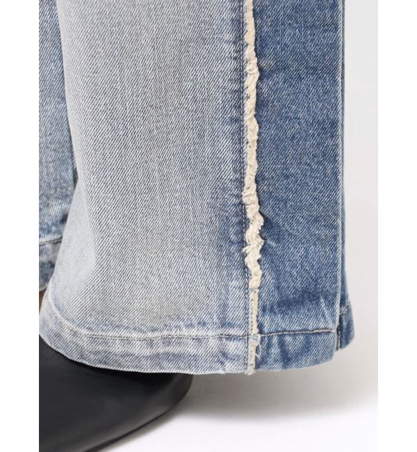 GYDA「ハイウエストside slit GYDAワイドデニムパンツ」|デニム|