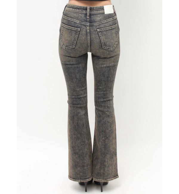 GYDA「ハイウエストbijouフレアデニムパンツ」|デニム|