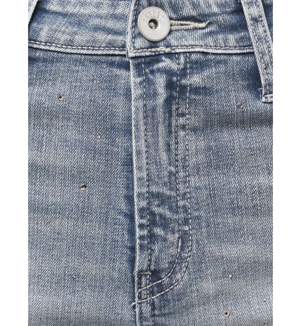 GYDA「ハイウエストbijouフレアデニムパンツ」|デニム|