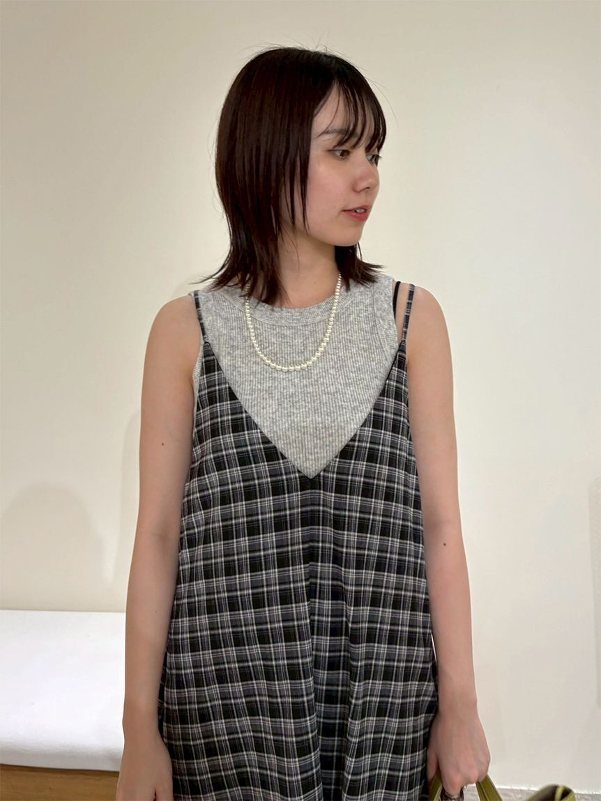 Mila Owen「サテンレーストリミングナローキャミワンピース」|ワンピース|