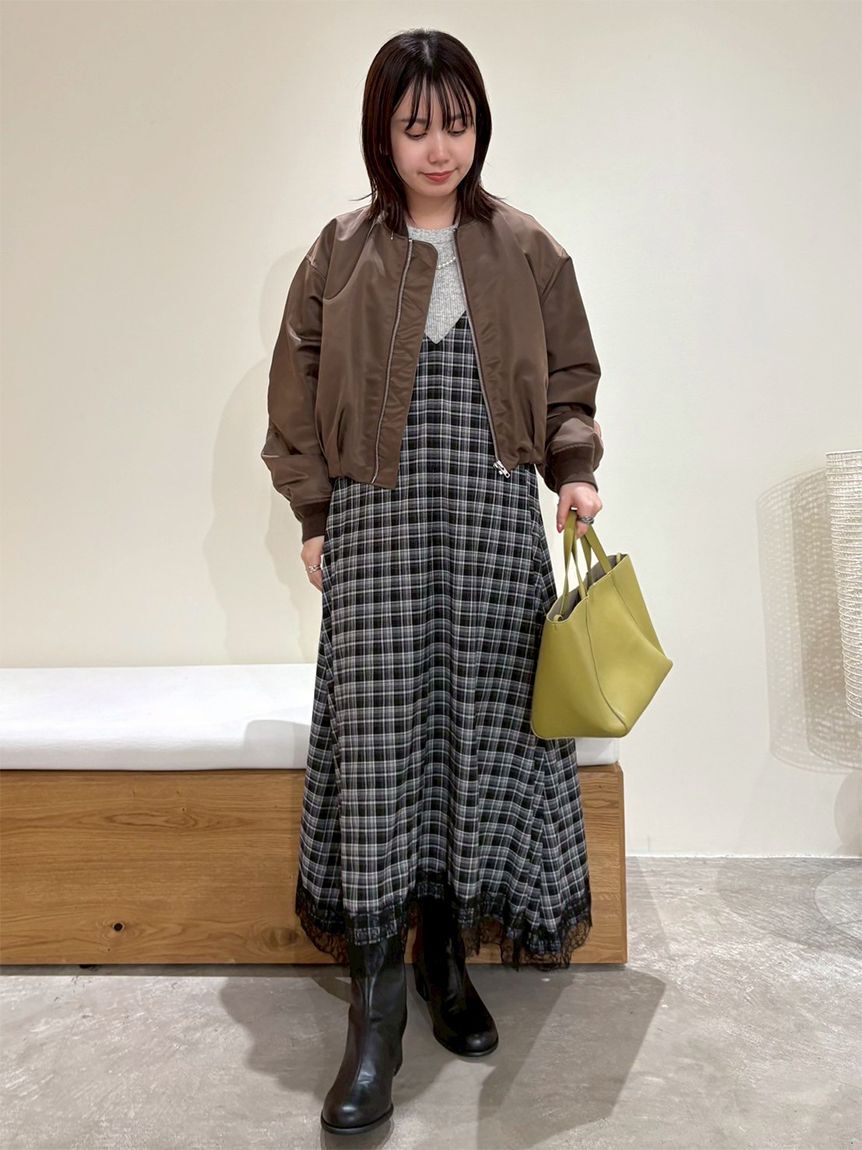 Mila Owen「サテンレーストリミングナローキャミワンピース」|ワンピース|