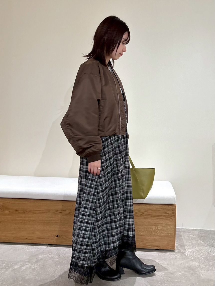 Mila Owen「サテンレーストリミングナローキャミワンピース」|ワンピース|