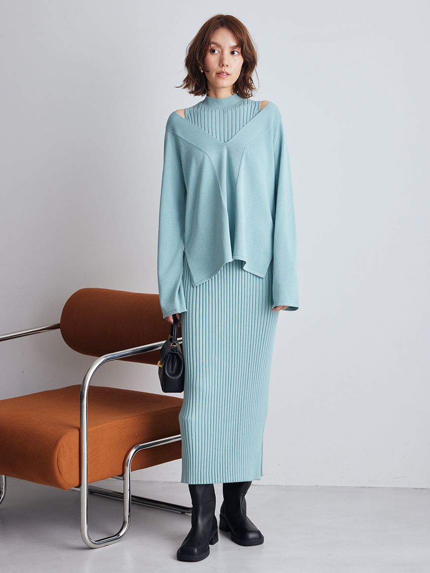 Mila Owen「両得レイヤードニットワンピ」|ワンピース|