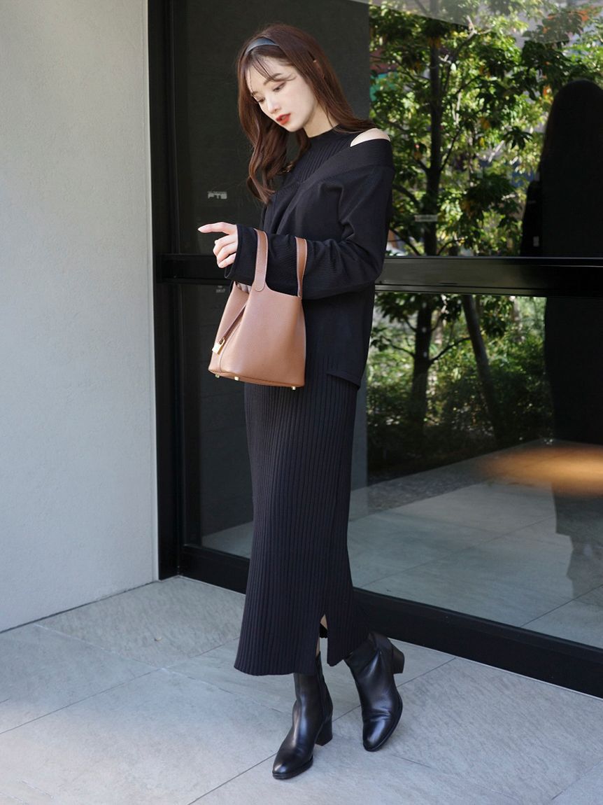 Mila Owen「両得レイヤードニットワンピ」|ワンピース|