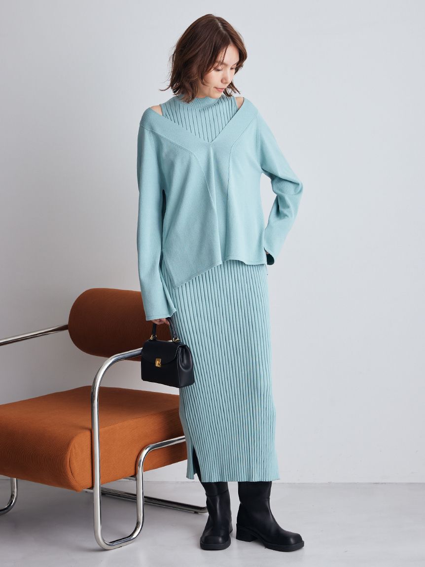 Mila Owen「両得レイヤードニットワンピ」|ワンピース|