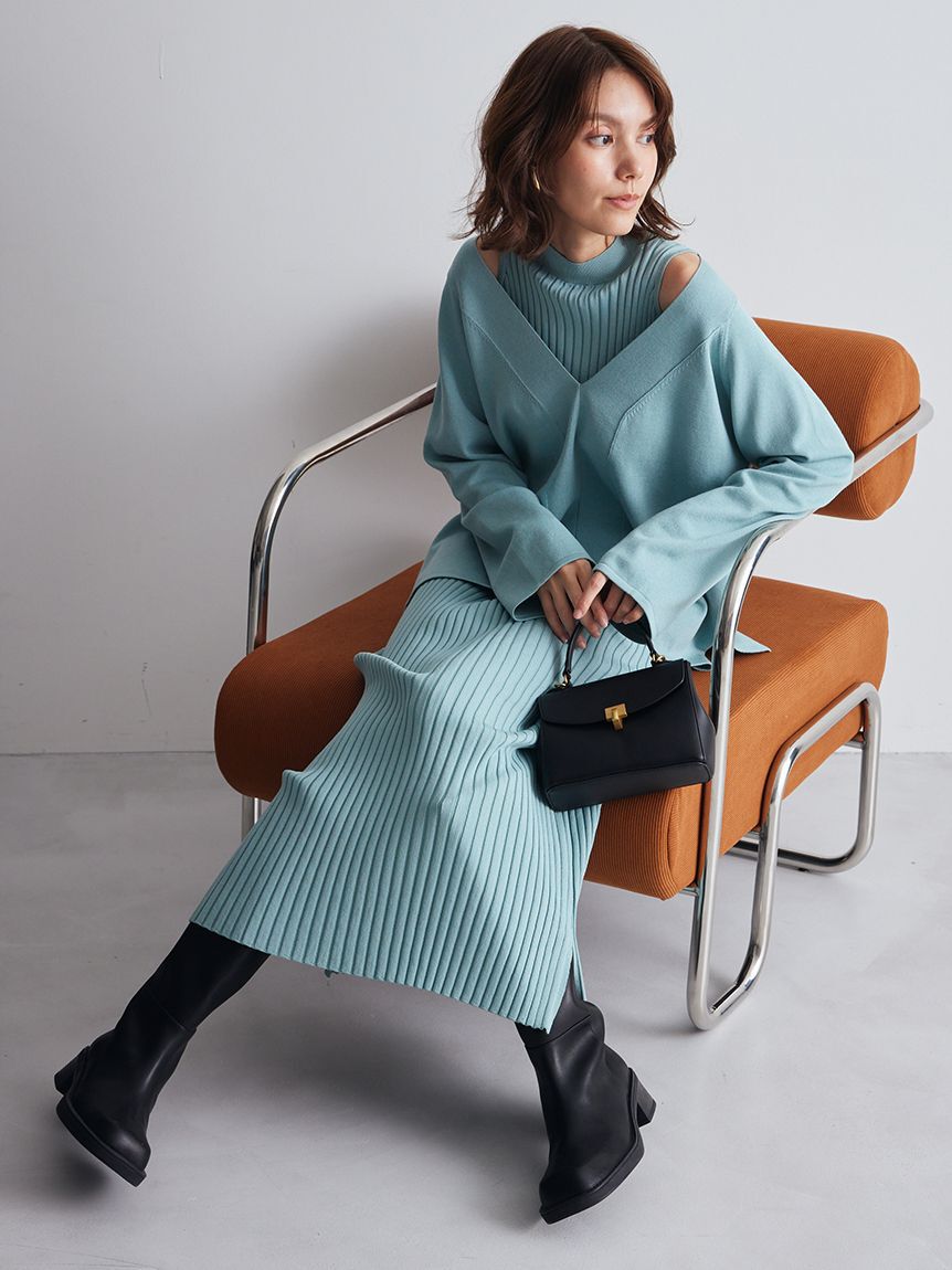 Mila Owen「両得レイヤードニットワンピ」|ワンピース|