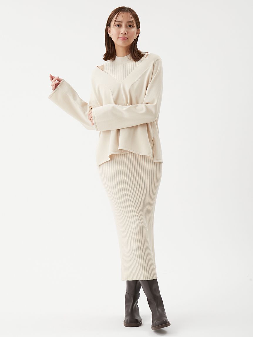 Mila Owen「両得レイヤードニットワンピ」|ワンピース|