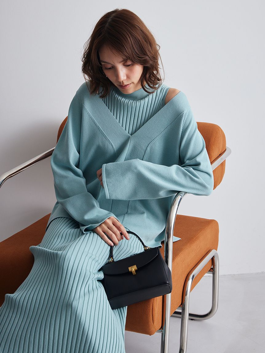 Mila Owen「両得レイヤードニットワンピ」|ワンピース|