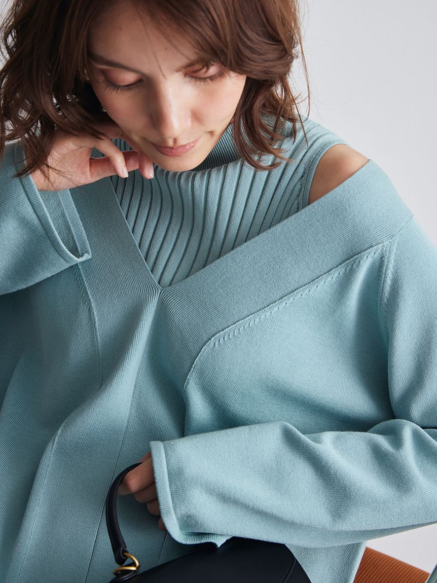 Mila Owen「両得レイヤードニットワンピ」|ワンピース|