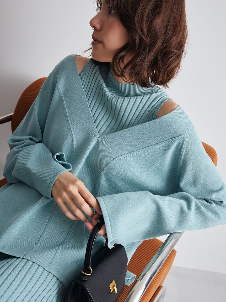 Mila Owen「両得レイヤードニットワンピ」|ワンピース|