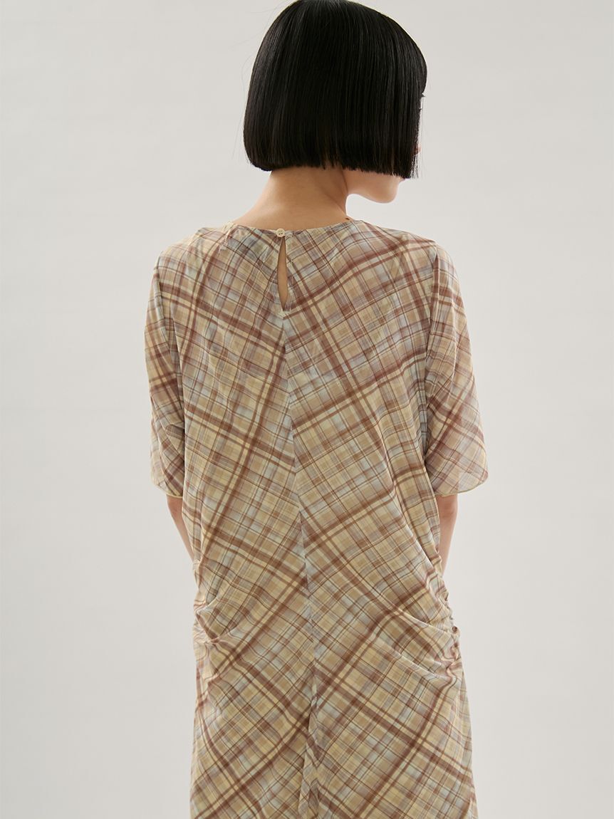 emmi atelier「シアーメッシュチェックワンピース」|ワンピース|