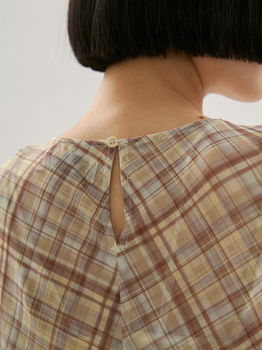 emmi atelier「シアーメッシュチェックワンピース」|ワンピース|