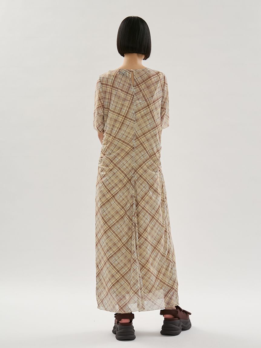 emmi atelier「シアーメッシュチェックワンピース」|ワンピース|