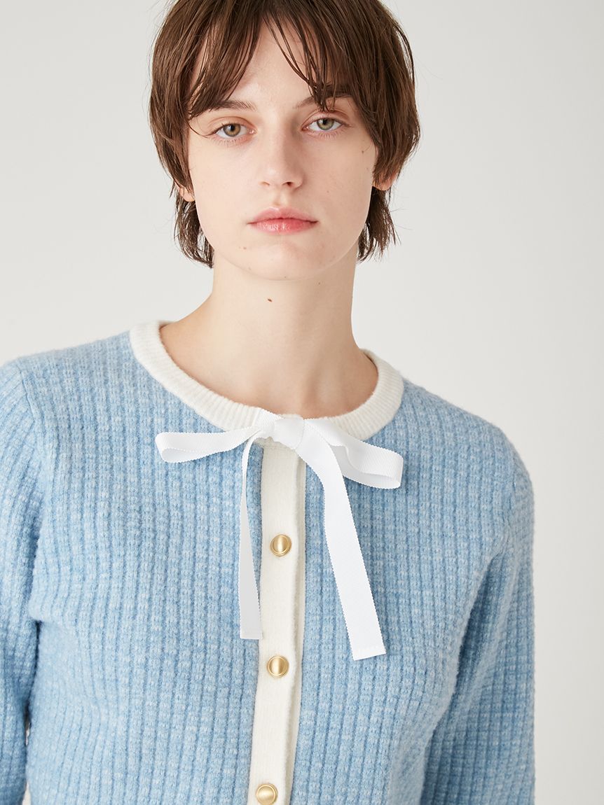 FURFUR「【WEB・一部店舗限定カラー】ボウタイトリムニットセットアップ」|ワンピース|