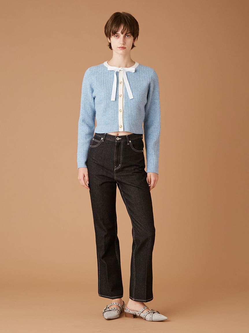 FURFUR「【WEB・一部店舗限定カラー】ボウタイトリムニットセットアップ」|ワンピース|