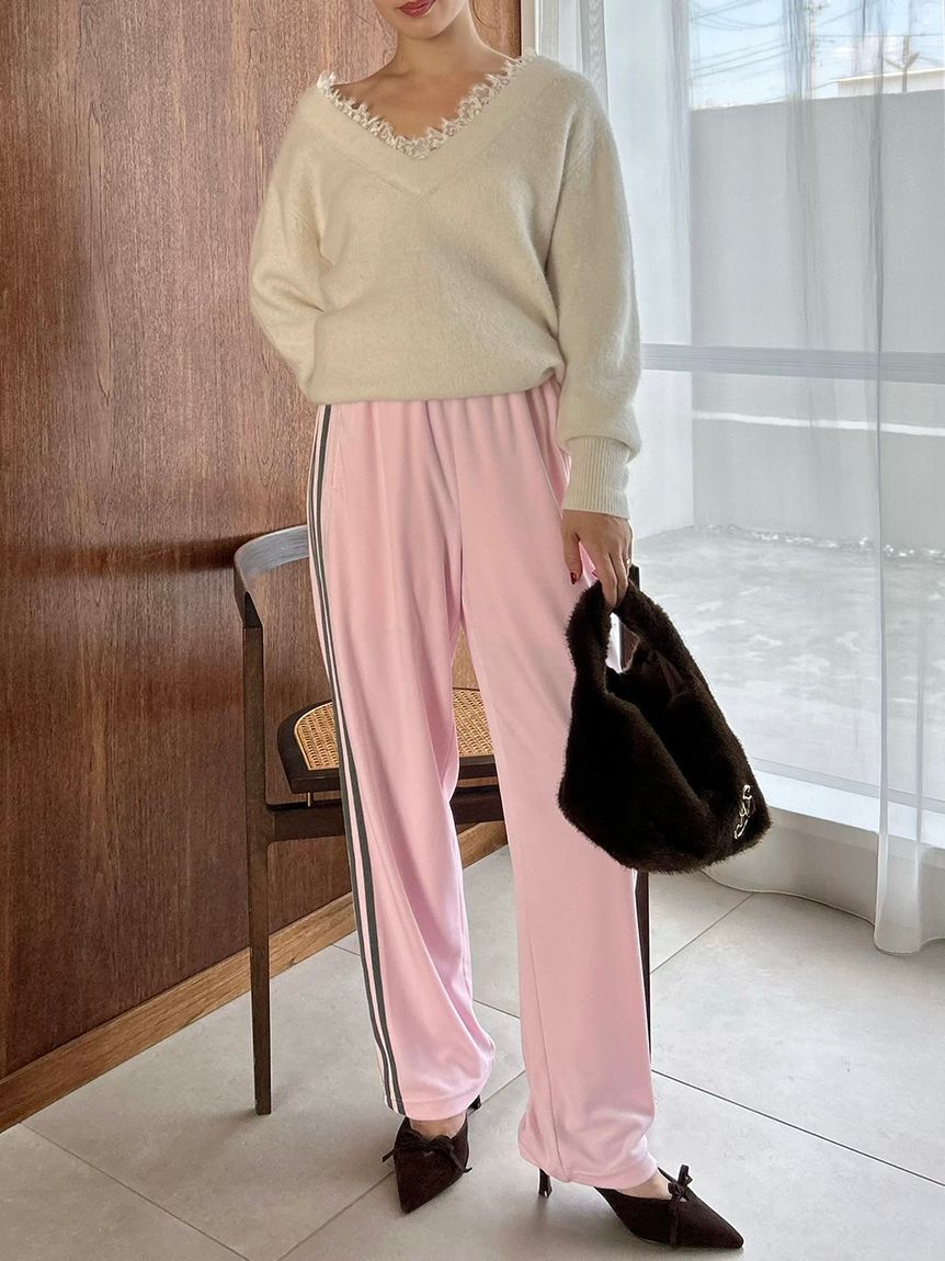 SNIDEL「フォックス衿レースプルオーバー」|ニット・セーター|